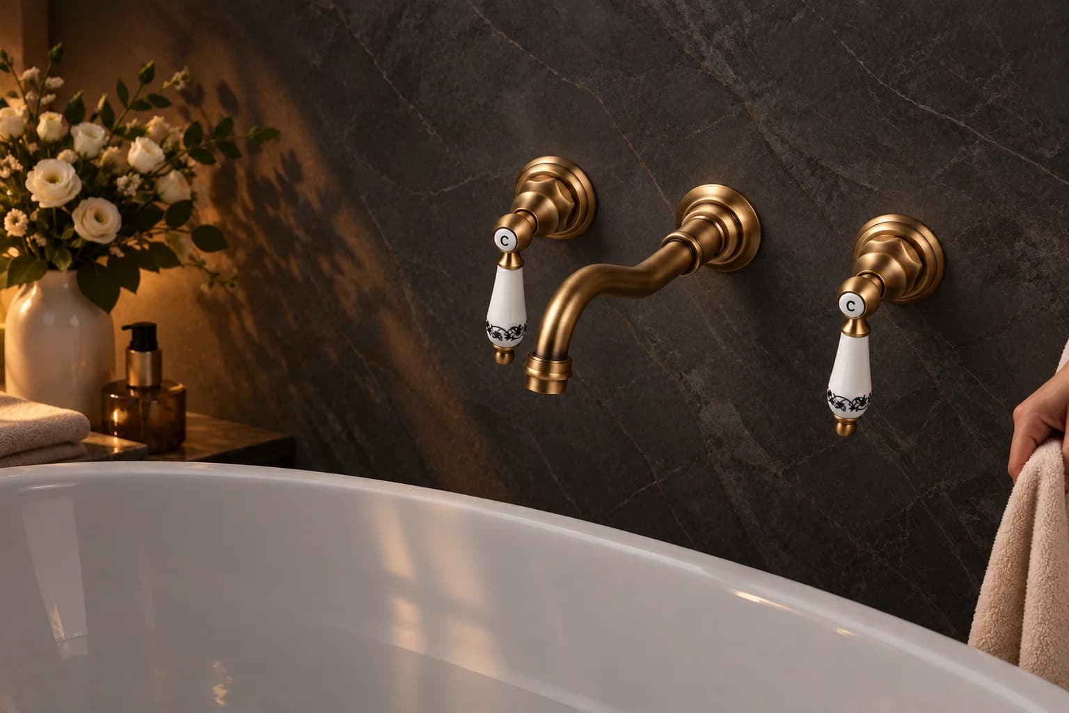 Rubinetti per lavabo da incasso a parete — AQ1405