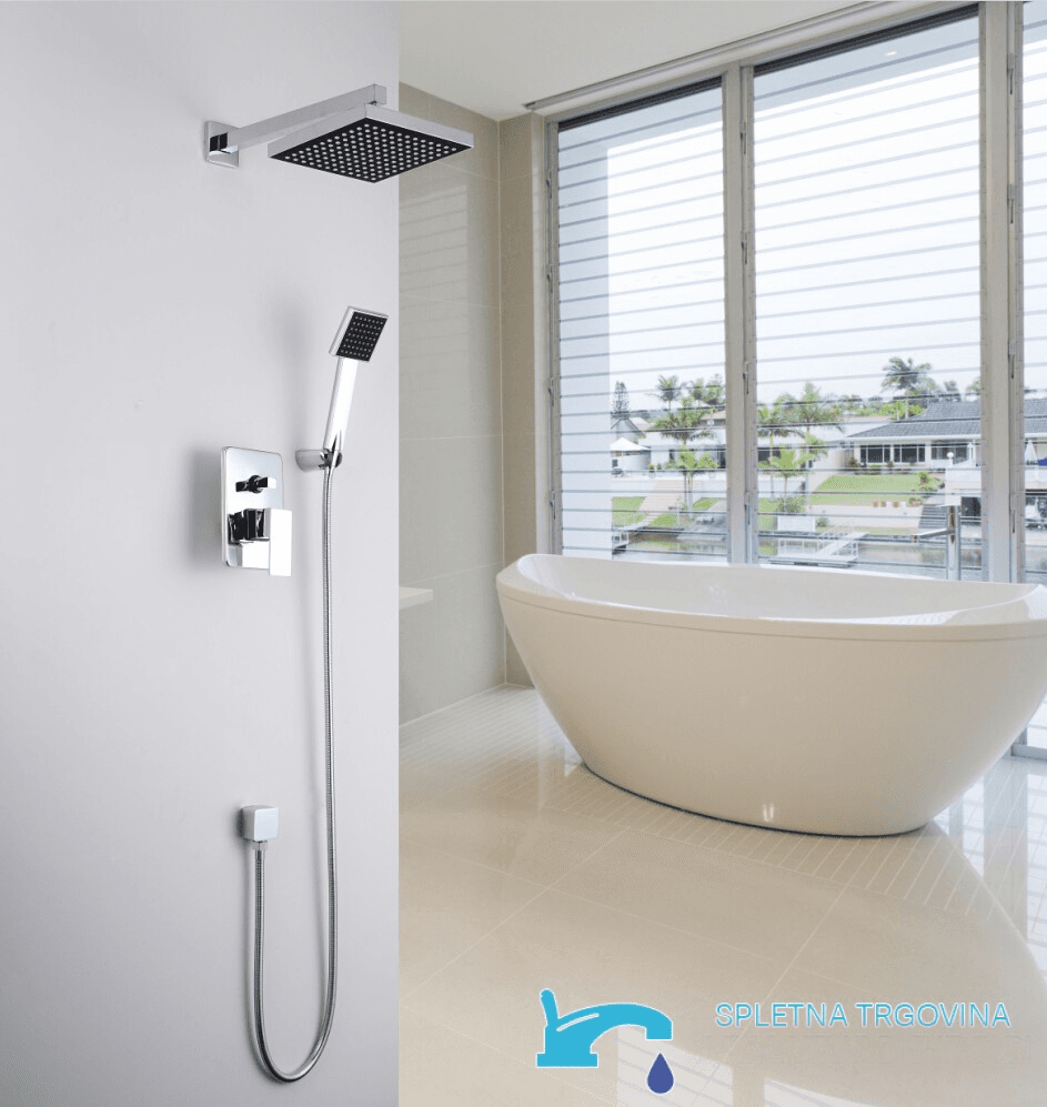 Sistema doccia da incasso EYN PT77075 con LED, getti multipli e più finiture, tra cui cromo e nero