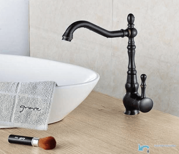 Rubinetto da bagno da piano EYN CKB2255 in ottone con bocca girevole, in più finiture dal nero al bronzo scuro