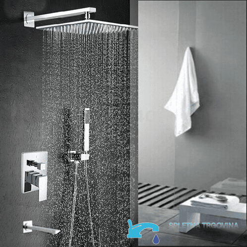 Pannello doccia da incasso EYN PT04042 in ottone con LED, getti multipli e più finiture