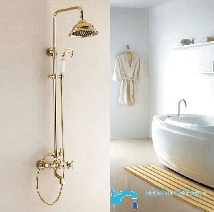 Pannello doccia a parete EYN NTG87262 in ottone, in più finiture cromatiche tra cui oro e bianco