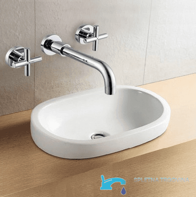 Rubinetto a parete per lavabo EYN SU0167 con LED, disponibile in più finiture