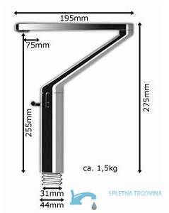 Rubinetto da bagno EYN KA05738 da piano con bocca girevole, disponibile in diverse finiture