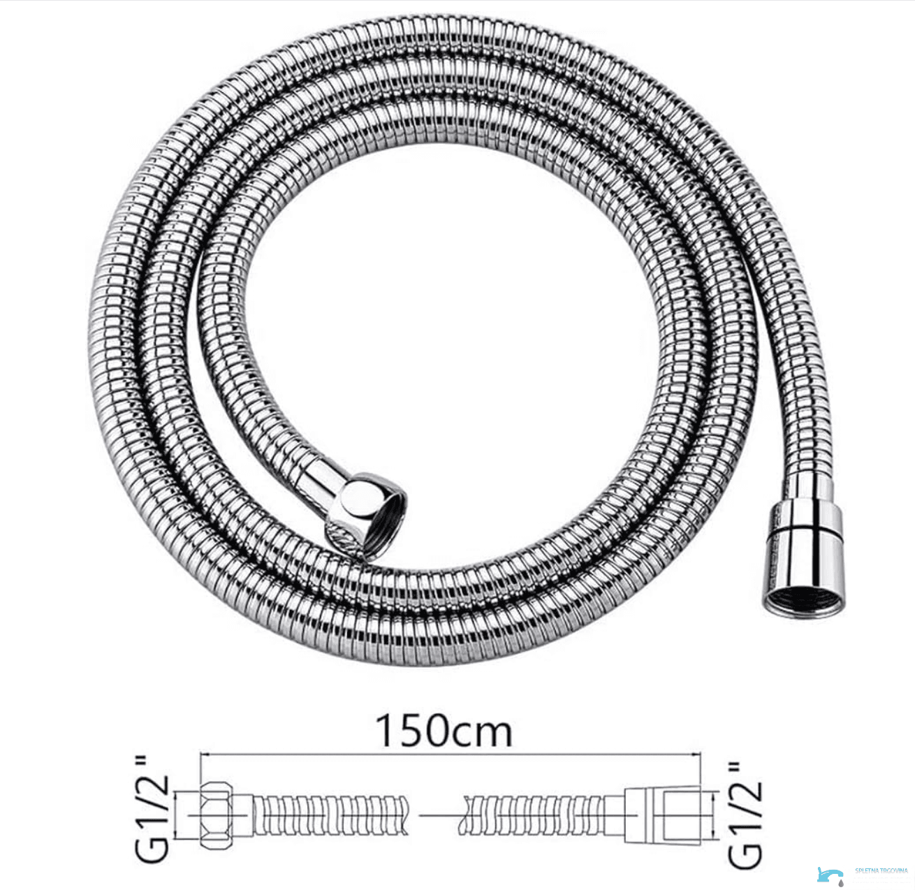 Flessibile doccia EYN SH1238 da 1,5 m in argento cromato