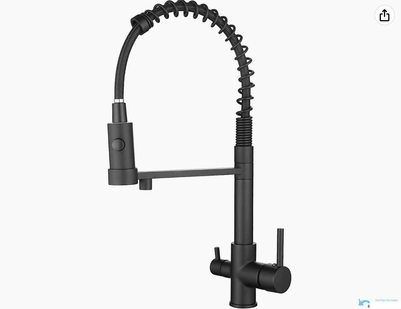 Miscelatore da cucina EYN KF1459 a tre tubi per acqua filtrata, con doccetta estraibile e finiture multiple tra cui cromo e grafite