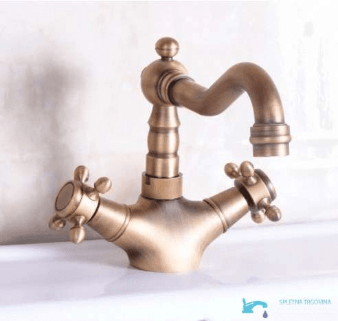 Rubinetto per lavabo EYN ANT2309 a due manopole con bocca girevole in più finiture
