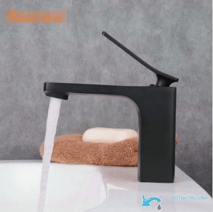 Miscelatore per lavabo da piano EYN CKB2241 in nero, nero opaco e grigio scuro