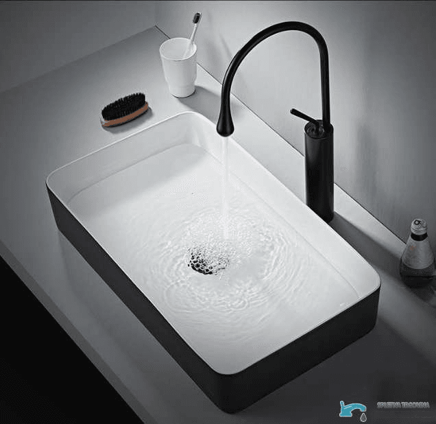 Miscelatore per lavabo EYN VB1116P da piano con bocca alta 290 mm, in più finiture tra cui nero opaco e cromo