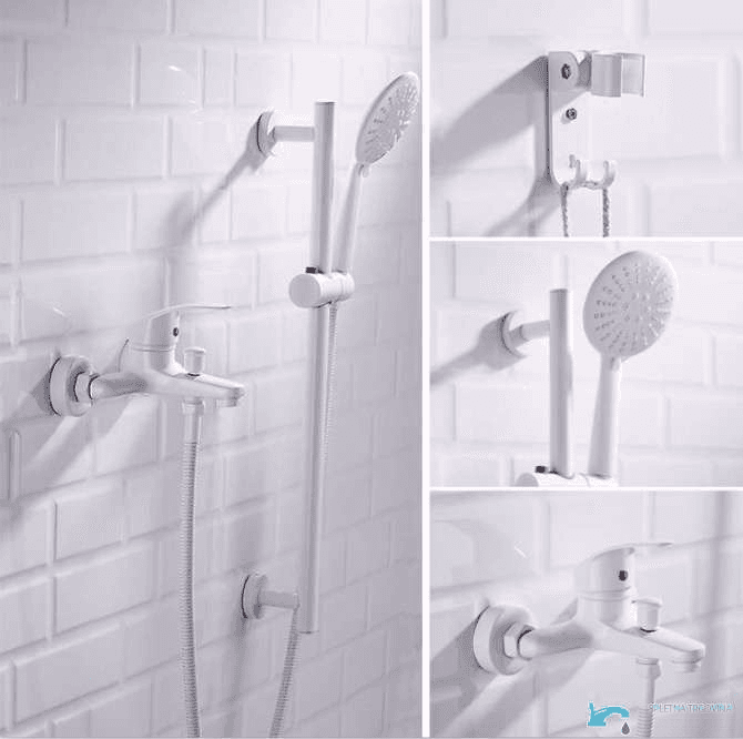 Sistema doccia EYN BKP1457 bianco a parete con doccetta