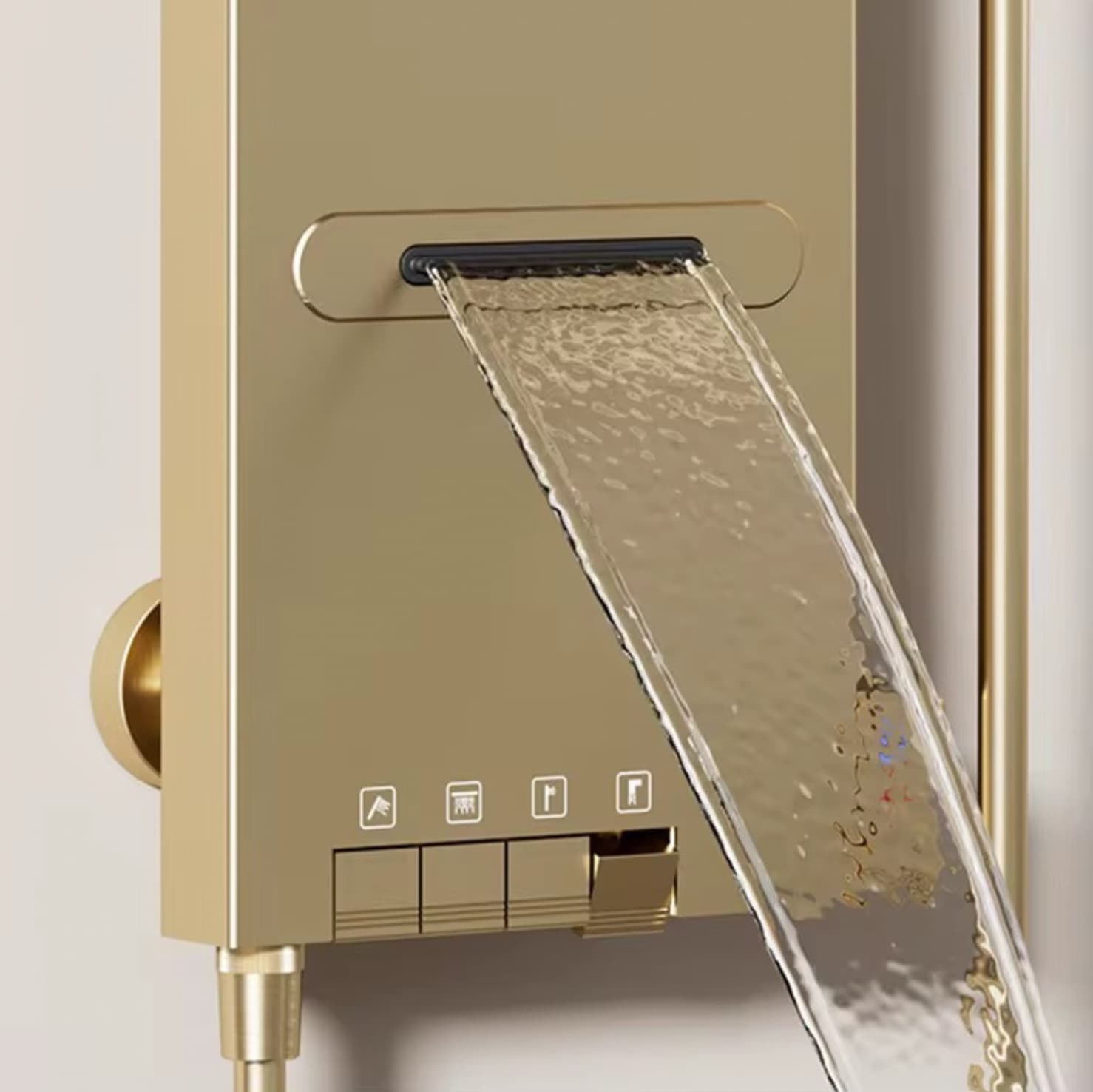Pannello doccia ELITE EDITION BSE1424 a parete con LED, getti massaggianti e finiture grigio grafite, grigio scuro e oro