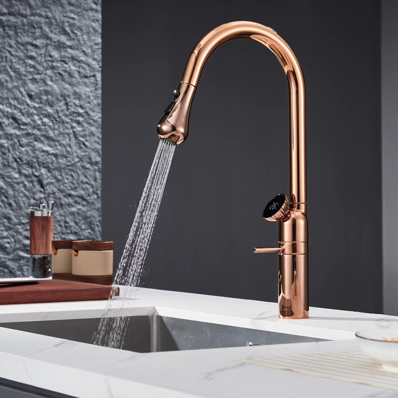 Miscelatore da cucina ELITE EDITION KF1694 termostatico con doccetta estraibile, in più finiture