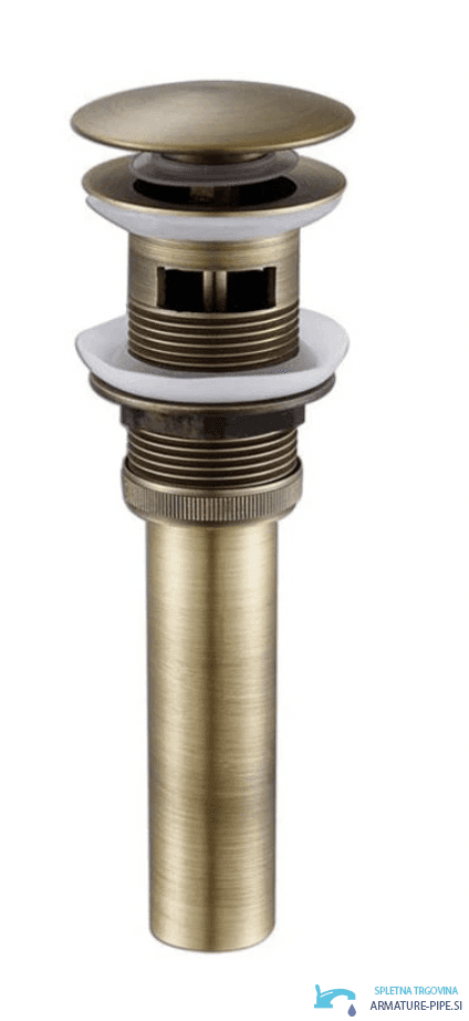 Piletta click-clack AP1005 per lavabo in ottone anticato spazzolato