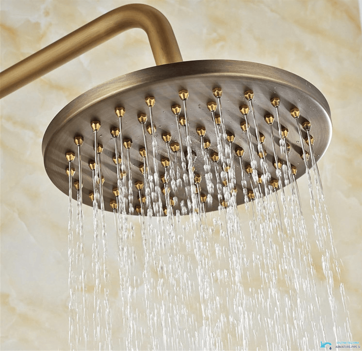 Soffione doccia AQG1457 in bronzo antico con finitura spazzolata