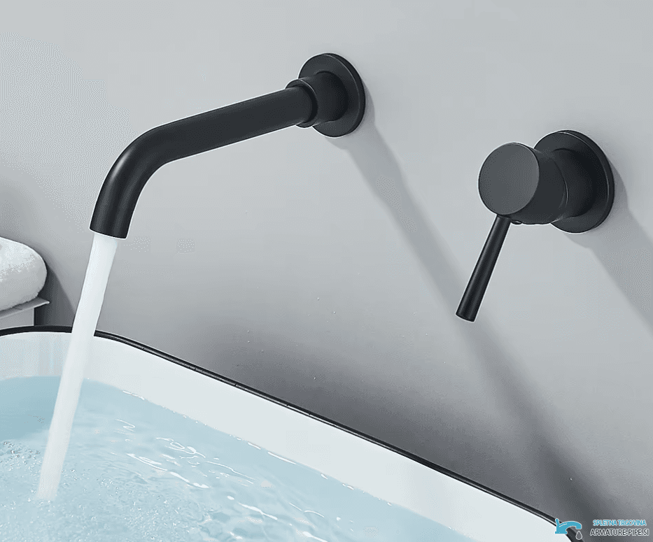Miscelatore lavabo da incasso ATP1808 in nero opaco