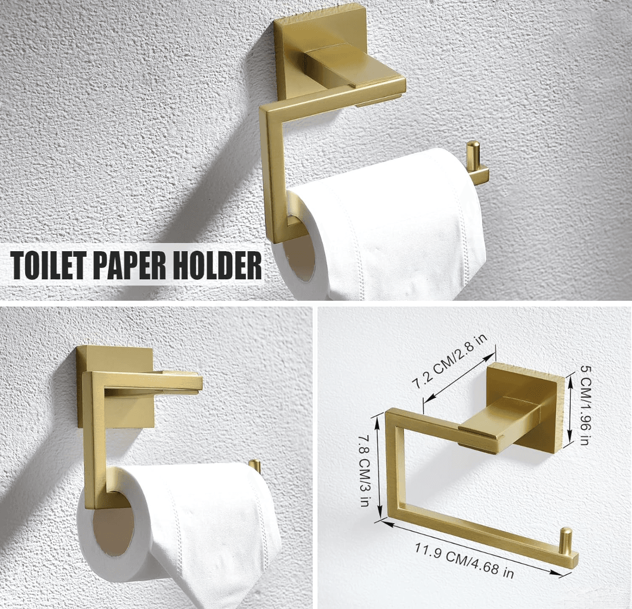 Set di accessori da bagno a parete EYN BA1214 in acciaio inox oro spazzolato