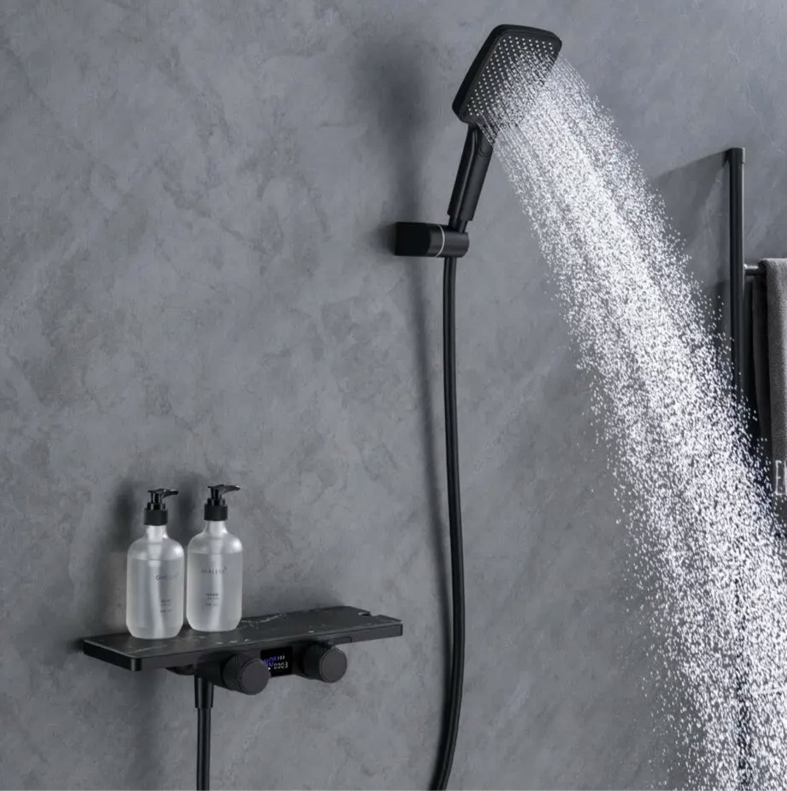 Sistema doccia ELITE EDITION BBT2053 termostatico con LED e getti multipli, in più finiture tra cui nero opaco e grigio grafite — vista 1