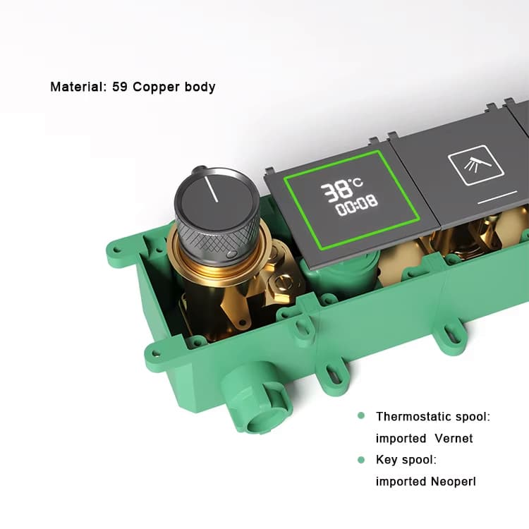 Sistema doccia termostatico a incasso ELITE EDITION BCS1045 a 6 funzioni, in argento satinato e altre varianti di colore