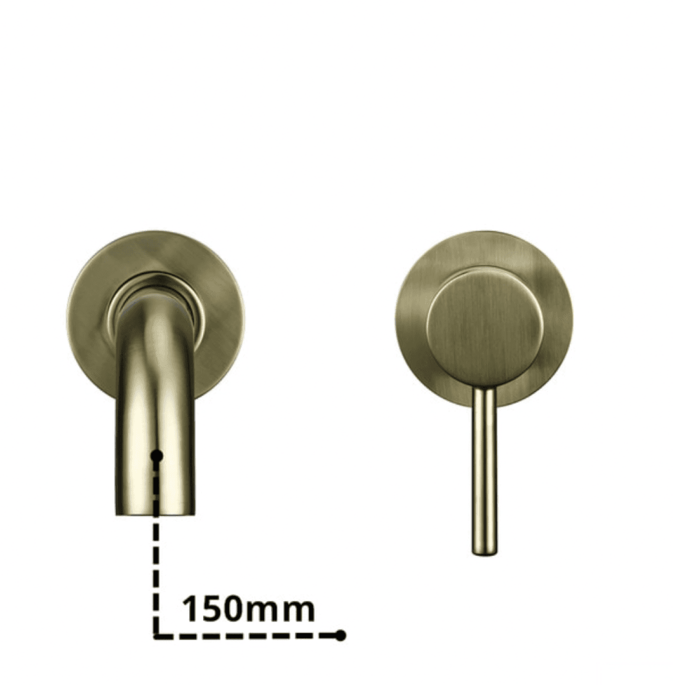 Misura del rubinetto a parete EYN BGW1644 con bocca da 150 mm in oro antico