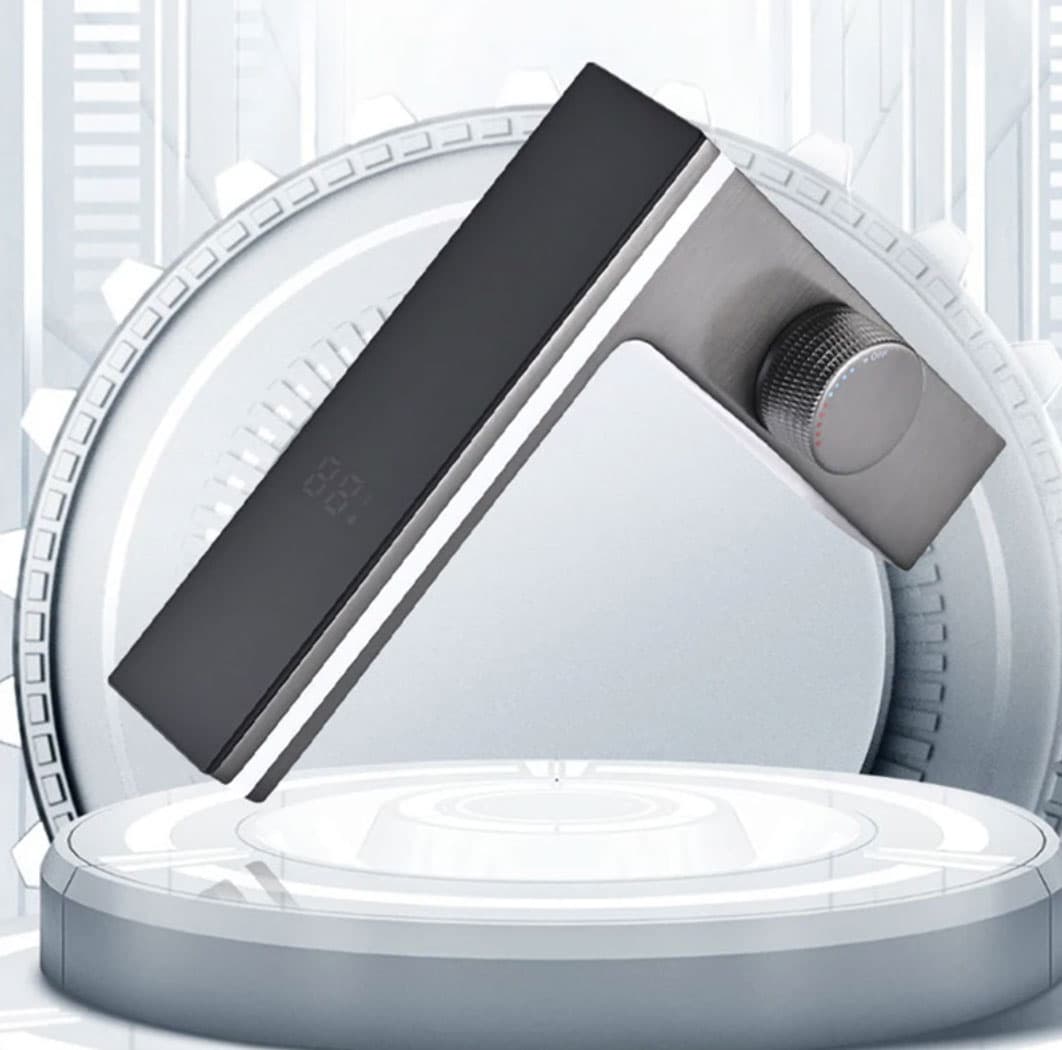 Rubinetto lavabo ELITE EDITION BS1826, vista obliqua in grigio canna di fucile e nero