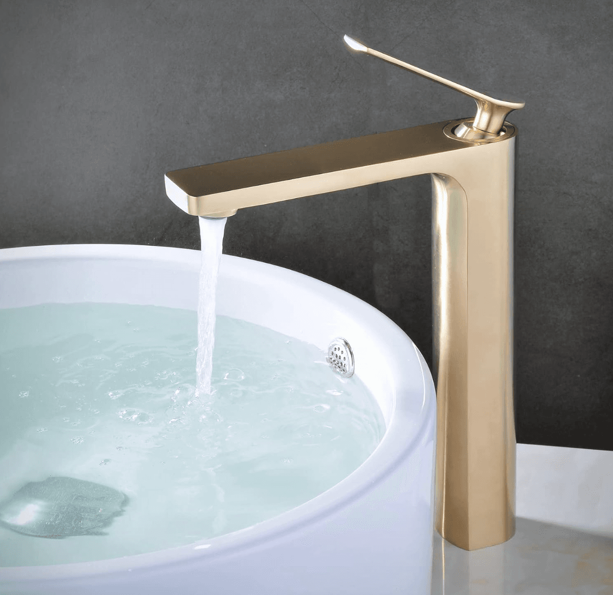 Miscelatore premium BSC1342 per bagni moderni in oro satinato