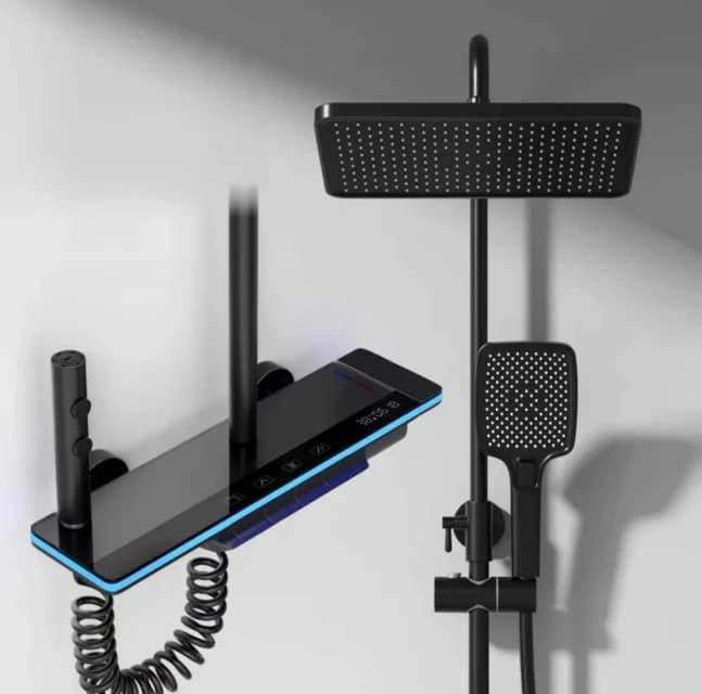 Sistema doccia a parete ELITE EDITION BSE1307 con LED, getti massaggianti, cascata e finiture in più colori — vista 20