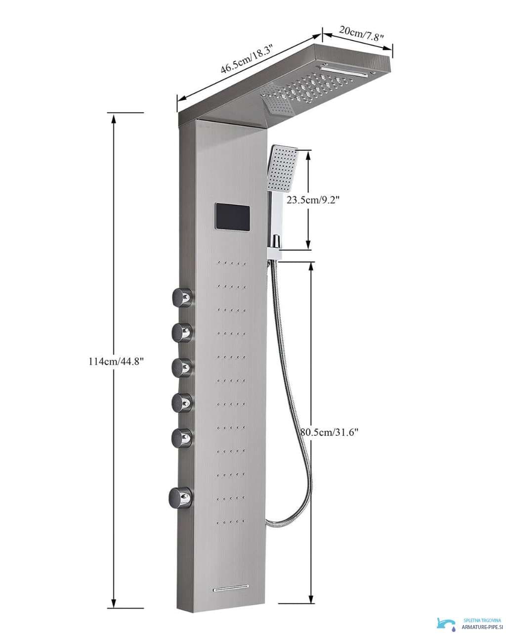 Sistema doccia EYN BSP2040 esterno con LED, getto a cascata e ugelli massaggianti, in più finiture