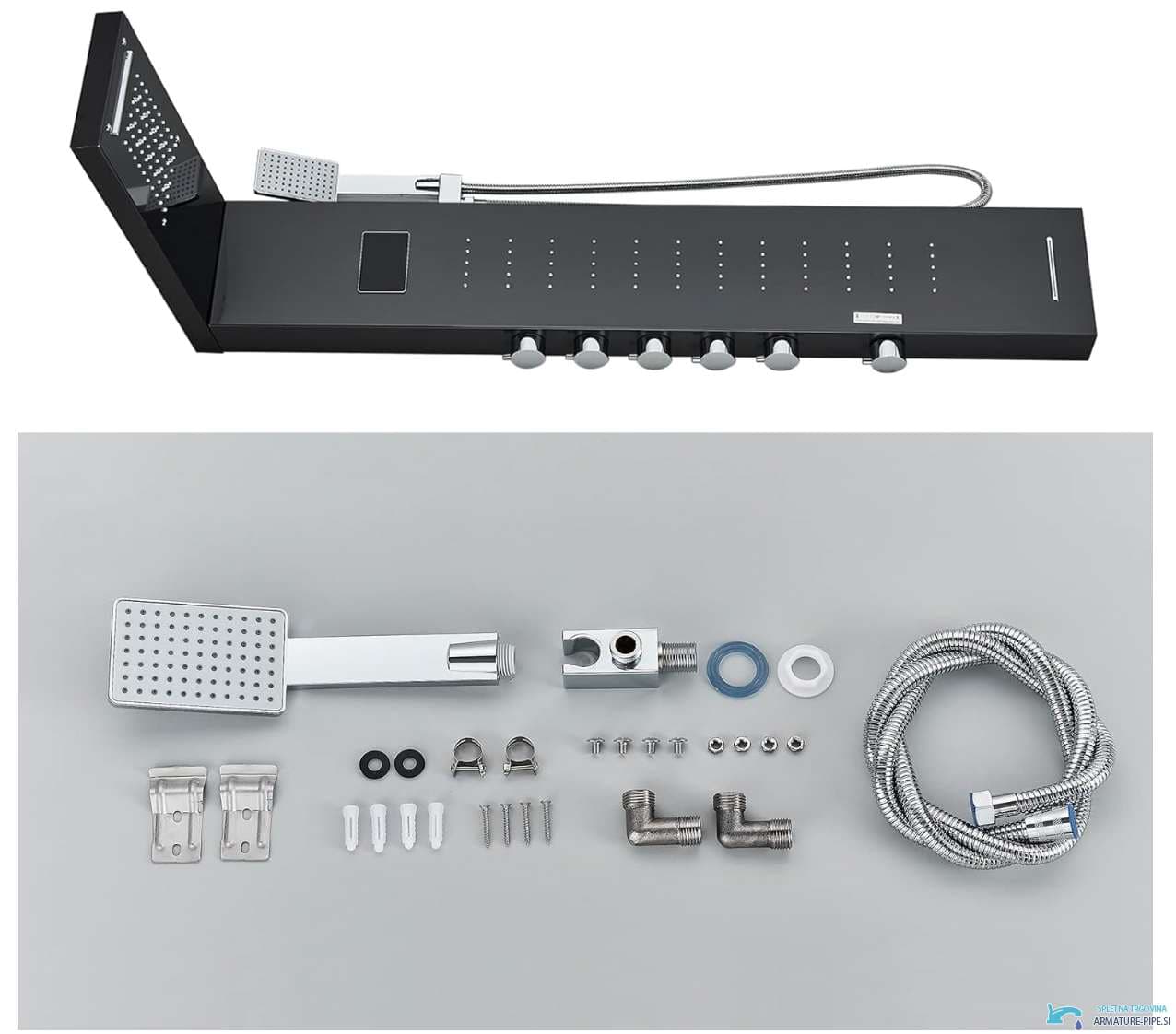 Sistema doccia EYN BSP2040 esterno con LED, getto a cascata e ugelli massaggianti, in più finiture