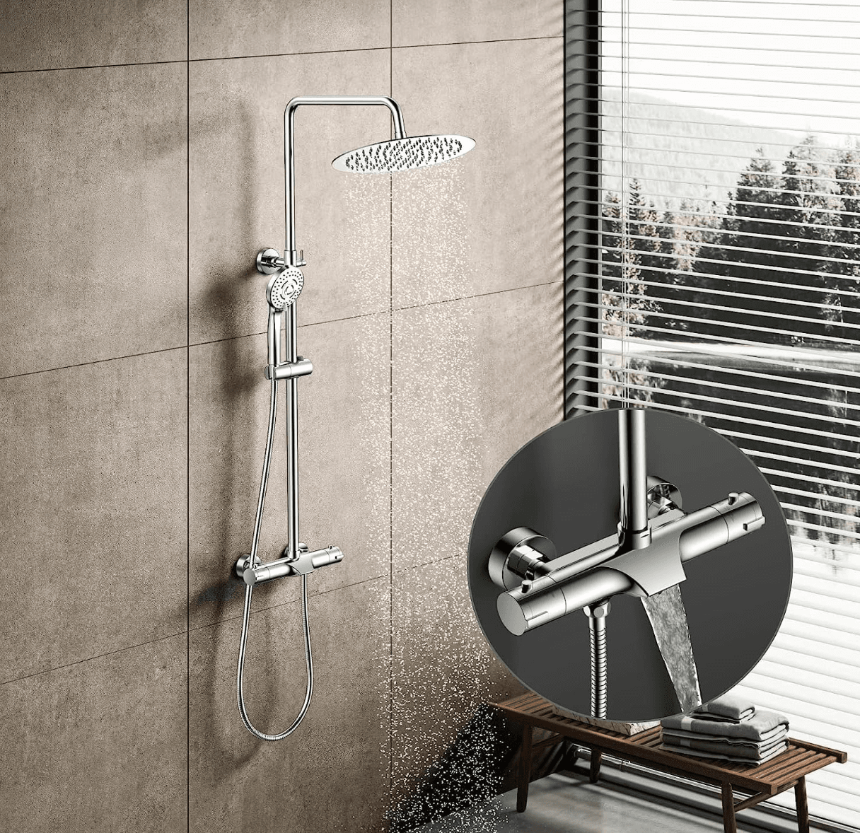 Sistema doccia termostatico ELITE EDITION BST1105 in cromo lucido