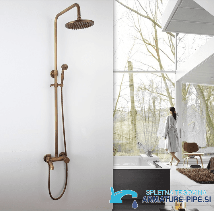 Sistema doccia vintage | EYN BT BTA1513 esterno in bronzo antico