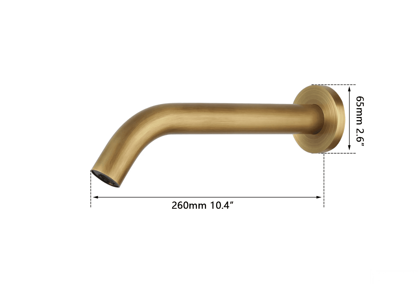 Disegno tecnico BWS1254 con sensore: 260 mm, rosone 65 mm