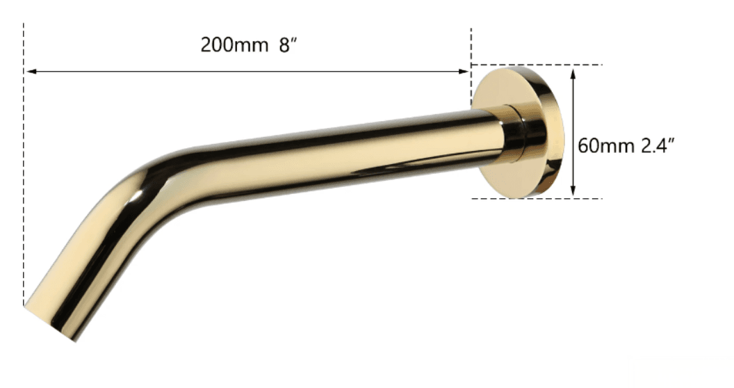 Specifiche BWS1254: sporgenza 200 mm, rosone Ø 60 mm