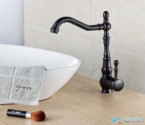 Miscelatore retrò nero CKB2255 per cucina o bagno con finitura bronzo scuro