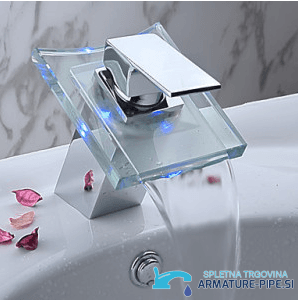 Miscelatore a cascata EYN cq0812 in cromo lucido con bocca in vetro