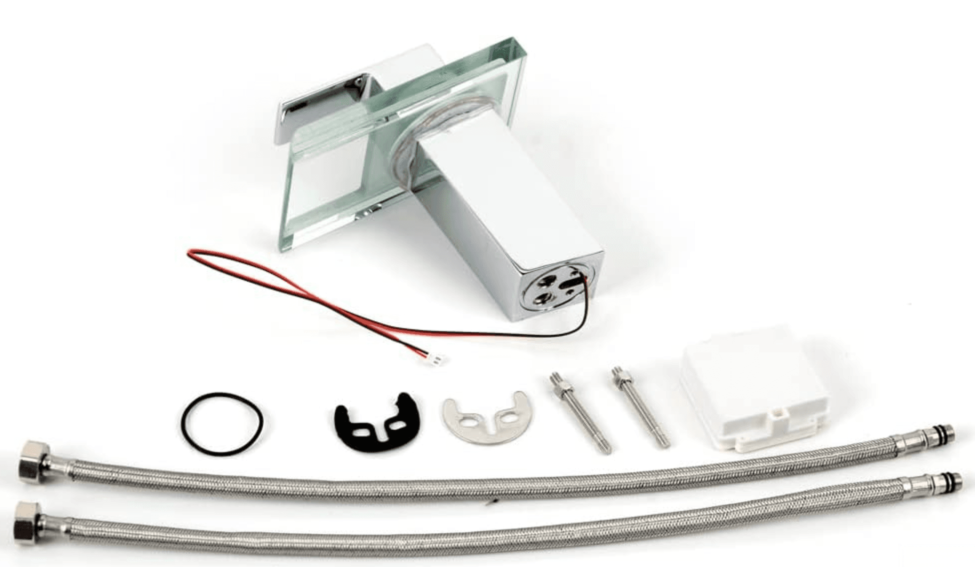 Rubinetto LED EYN xl8002 con flessibili e kit di montaggio