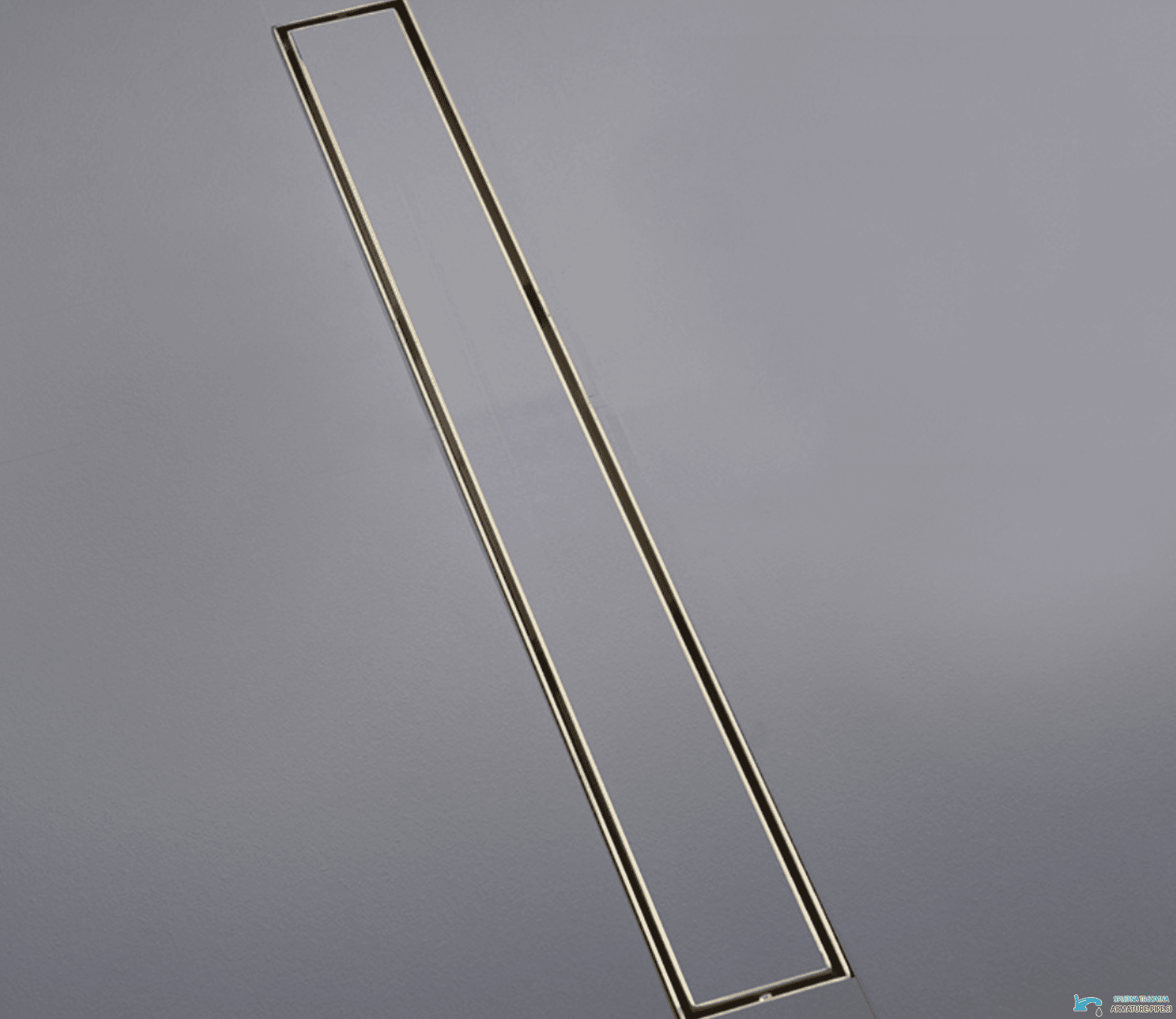Canalina doccia GBK1004 con canale aperto in oro spazzolato