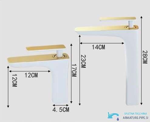 Specifiche del miscelatore bagno GU2239: due misure con sporgenza di 12 e 14 cm