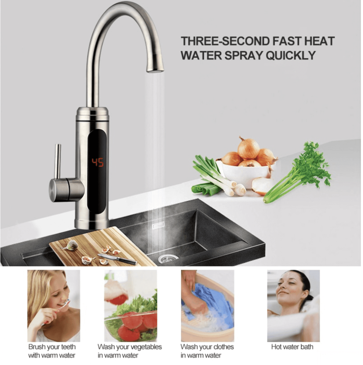 Miscelatore da cucina riscaldato HC-1433 in acciaio inox spazzolato