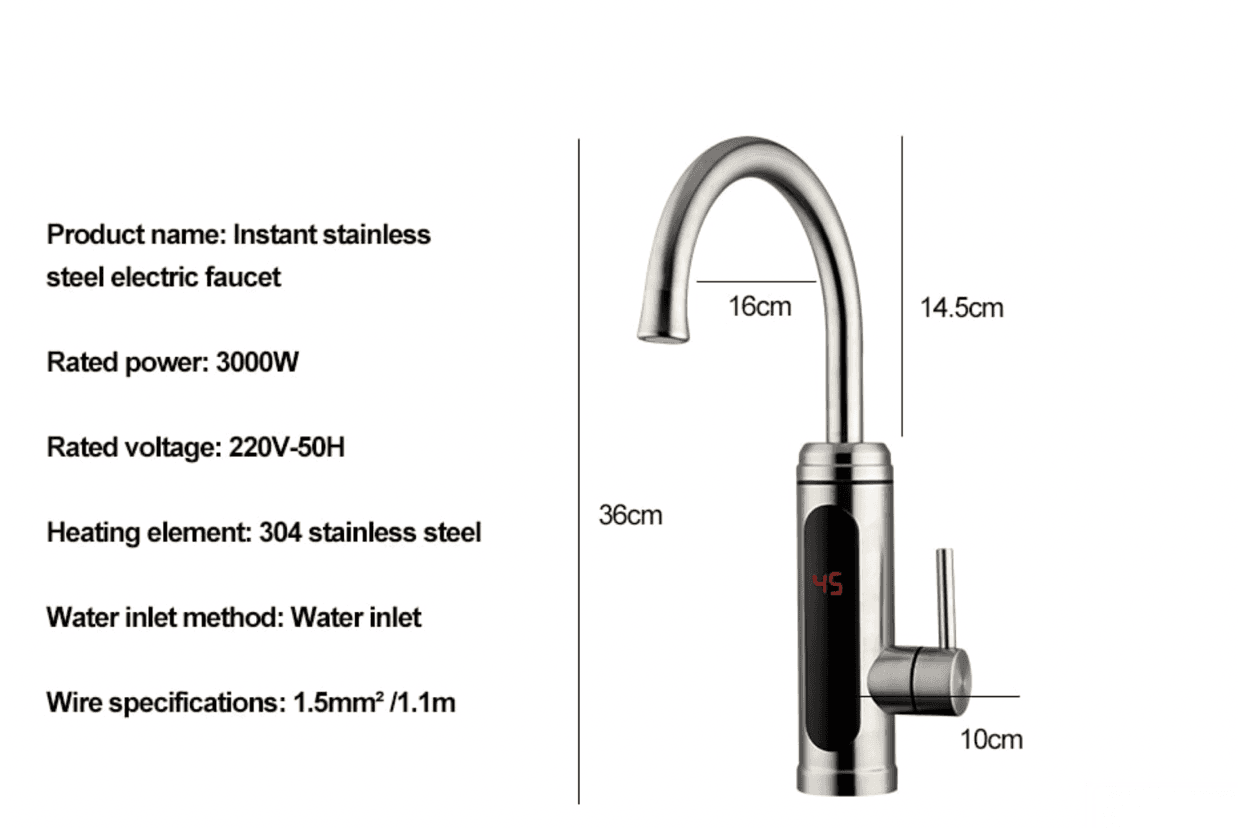 Miscelatore da cucina riscaldato HC-1433: 3000 W e dimensioni