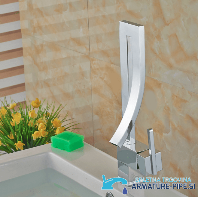 Rubinetto lavabo in ottone KA5711 in cromo lucido