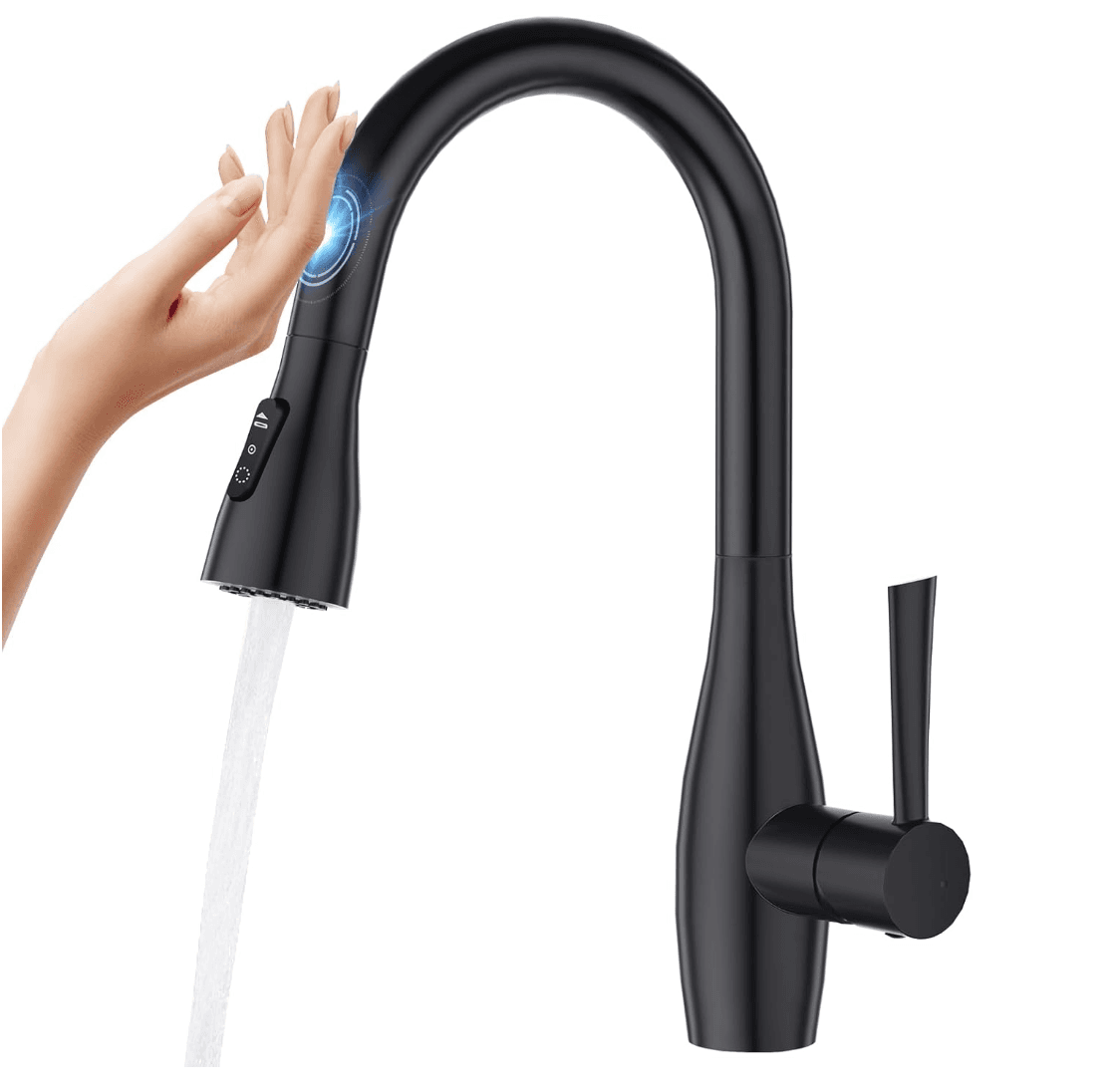 Rubinetto da cucina ELITE EDITION KFS1428 con sensore a sfioramento, doccetta estraibile e finiture in più colori KFS1428 — 1