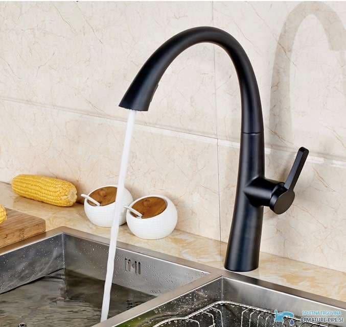 Rubinetto da cucina EYN NBR1900 con doccetta estraibile, in più finiture tra cui cromo e nero opaco NBR1900 — 1