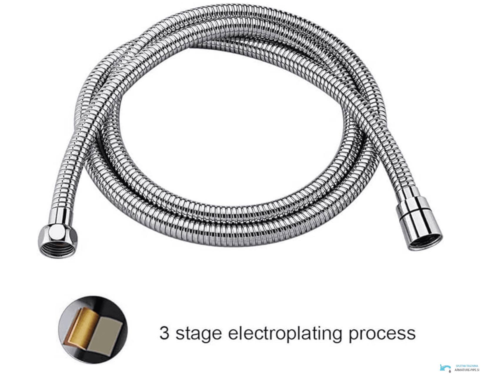 Struttura del flessibile doccia cromato EYN SH1238 con rivestimento a tre strati