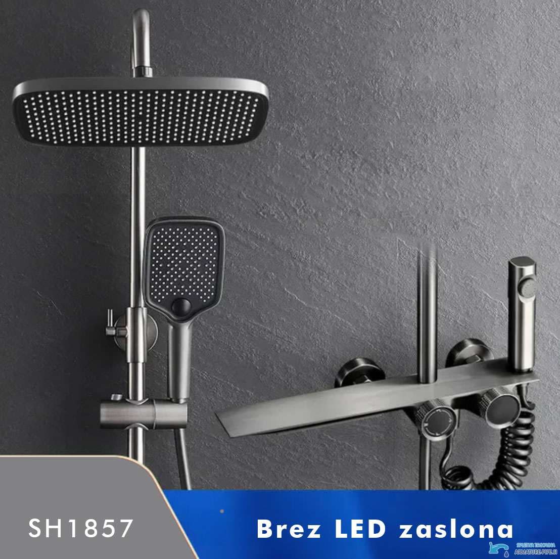 Lussuoso sistema doccia esterno SH1857 in canna di fucile spazzolato