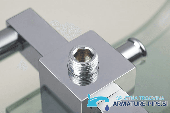 Miscelatore vasca a parete SK0264 in vetro temperato e cromo