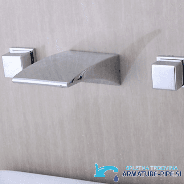 Rubinetto a parete per lavabo SU9338 in cromo lucido