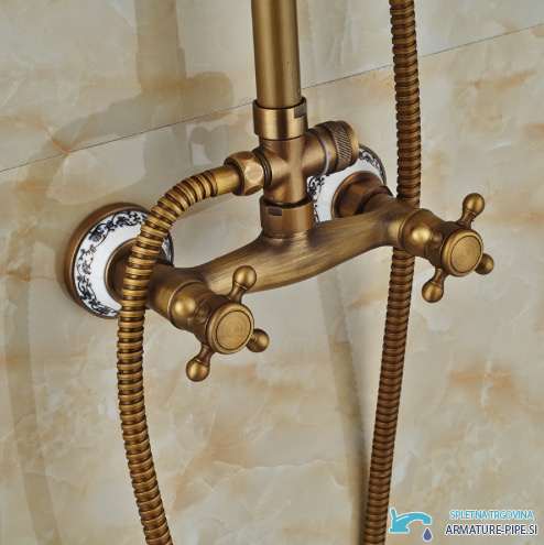 Sistema doccia esterno EYN TA1403 in ottone anticato