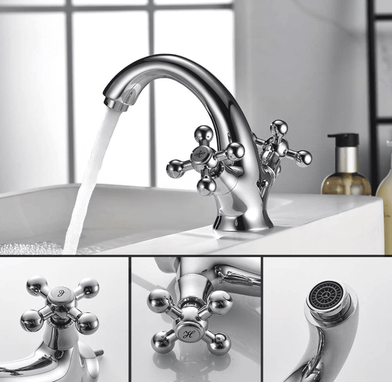 Rubinetto bidet rustico UC1143 in cromo lucido