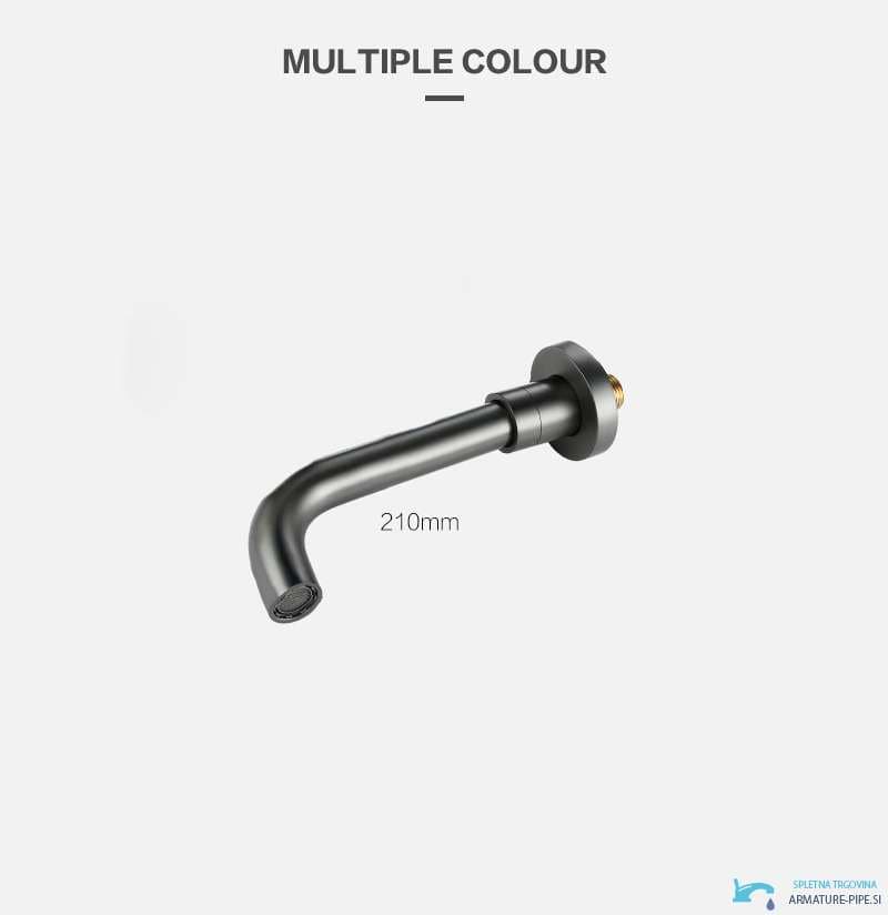 Bocca per rubinetto da incasso WB1353, versione nero opaco lunga 210 mm