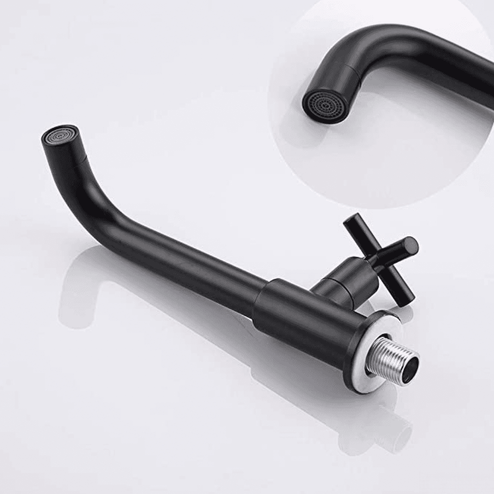 Rubinetto a parete per acqua fredda WB1414 in nero opaco