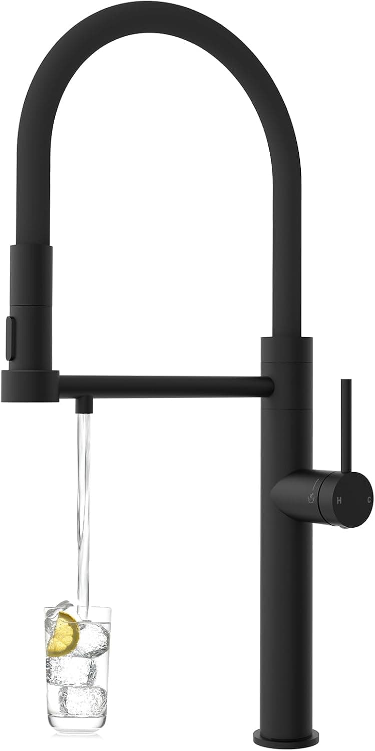 Miscelatore da cucina a 3 vie ELITE EDITION KF1730 nero con bocca separata